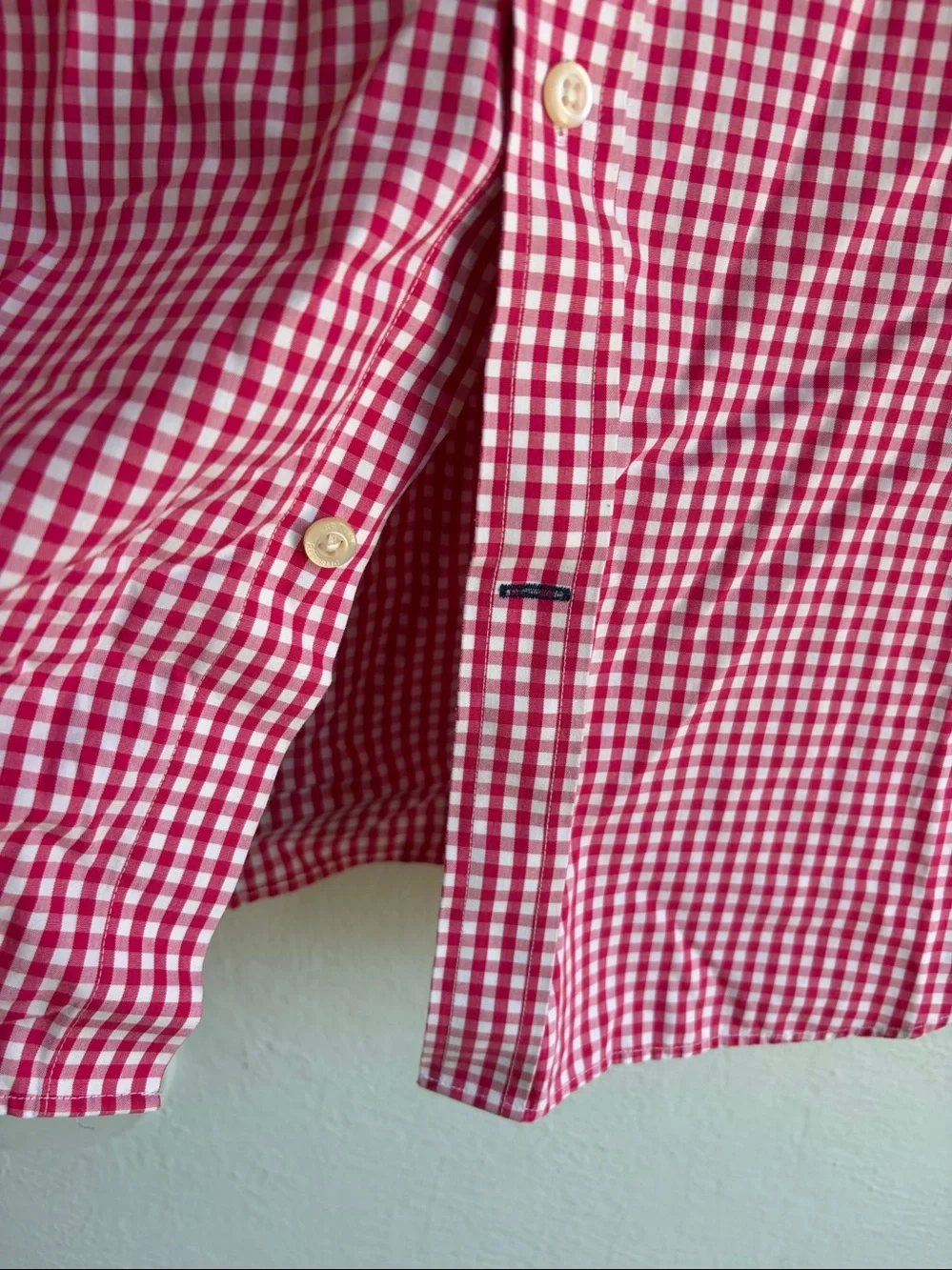 Banana Republic non-iron tailored slim fit button down shirt hot pink check
